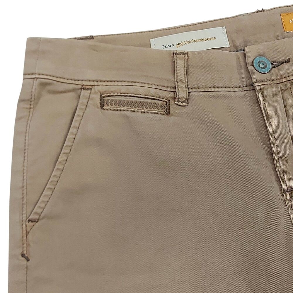 Pilcro by Anthropologie Hyphen Pants Womens 27 Tan Straight Leg Stretch Casual - Picture 3 of 12